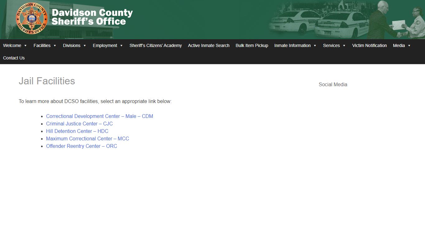 Jail Facilities – Davidson County Sheriff – Nashville Tennessee